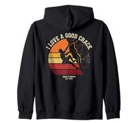 I Love A Good Crack Rock Climbing Vintage Retro Zip Hoodie