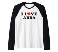 I Love Abba Matching Girlfriend & Boyfriend Abba Name Raglan Baseball Tee