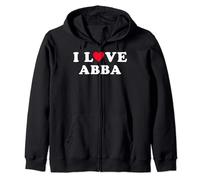 I Love Abba Matching Girlfriend & Boyfriend Abba Name Zip Hoodie