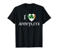 I Love Abbeyleix Ireland Eire Flag Heart Shamrock Irish T-Shirt