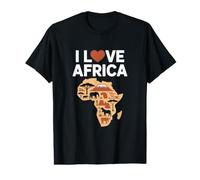 I Love Africa Continent Silhouette Design Value Graphic T-Shirt