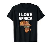 I Love Africa Tribal Pattern Safari Map T-Shirt