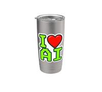 I Love AI Heart Artificial Intelligence Specialist Engineer Stainless Steel Insulated Tumbler