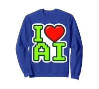 I Love AI Heart Artificial Intelligence Specialist Engineer Sweatshirt, Adult Unisex, Royal Blue, X-Large