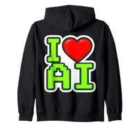 I Love AI Heart Artificial Intelligence Specialist Engineer Zip Hoodie