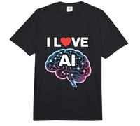 I Love AI Neural Brain Tech Design Comfort Colors Adult Heavyweight T-Shirt