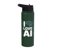 I Love AI Neural Network Circuitry Stainless Steel Insulated Water Bottle