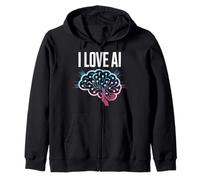 I Love AI Neural Network Innovation Zip Hoodie