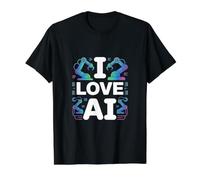 I Love AI Robotics Machine Learning Value Graphic T-Shirt, Men, Black, M