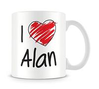 I Love Alan Personalised Mug - Add Photo - Customised Cup Gift