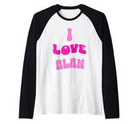 I Love Alan Raglan Baseball Tee