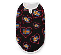 I Love Aland Island Red Heart Dog And Cat Clothes Pet Summer Sleeveless T Shirt Basic Vest XL