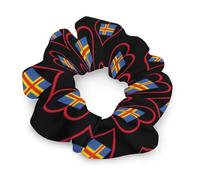 I Love Aland Island Red Heart Fashion Hair Bands Scrunchies for Women Soft Elastic Hair Ties Accessories