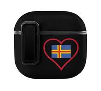 I Love Aland Island Red Heart Slim Compatible with Airpods 4 Case Protective Hard Cover Skin