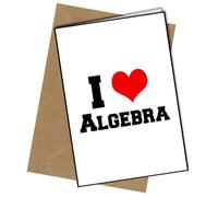I Love Algebra A5 Greeting Card | Envelope Included | Blank Inside | Unique Design | Personalised Free of Charge