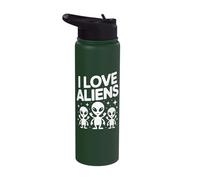 I Love Aliens Extraterrestrial Fans Unite Stainless Steel Insulated Water Bottle