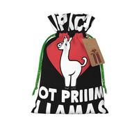 I Love Alpacas Christmas Drawstring Gift Bag Santa Sack With Cards
