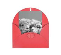 I Love Alpacas Print Adorable Blank Cards& Envelopes,Unique Designs Perfect for Festivals, Invitations