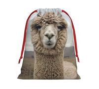 I Love Alpacas Print Drawstring Gift Bag, Xmas Wrapping Bags For Presents With Birthday Holiday Party