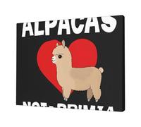I Love Alpacas -Print Frameless Canvas Print 12x16 Inch, Modern Wall Art for Home Office & Bedroom Decor, Ready to Hang Abstract Artwork.