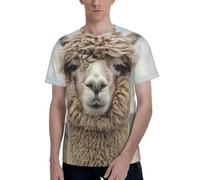 I Love Alpacas Print Men Short Sleeve Crew Neck T-Shirt Stylish Casual Summer Various Occasions Wear Black