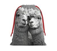 I Love Alpacas print Super soft velvet drawstring storage bag, fit for Halloween promotion multifunctional bag