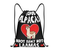 I Love Alpacas Title: Lightweight Drawstring Duffel Bag â€“ Water-Resistant Foldable Gym Sack with Adjustable Shoulder Strap, Ideal for Sports, Yoga, Travel and School