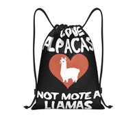 I Love Alpacas Title: Lightweight Drawstring Duffel Bag â€“ Water-Resistant Foldable Gym Sack with Adjustable Shoulder Strap, Ideal for Sports, Yoga, Travel and School