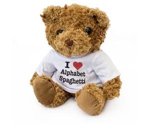 I LOVE ALPHABET SPAGHETTI - Teddy Bear - Cute Soft Cuddly Adorable - Gift Present