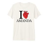 I Love Amanda Funny Anatomically Correct Heart Premium T-Shirt