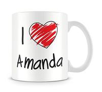 I Love Amanda Personalised Mug - Add Photo - Customised Cup Gift