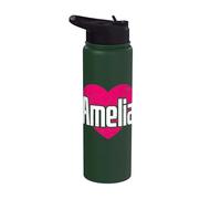 I Love Amelia Cute First Name I Heart Amelia Stainless Steel Insulated Water Bottle