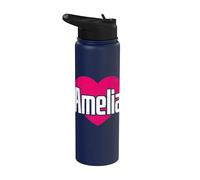 I Love Amelia Cute First Name I Heart Amelia Stainless Steel Insulated Water Bottle