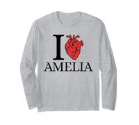 I Love Amelia Funny Anatomically Correct Heart Long Sleeve T-Shirt