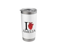 I Love Amelia Funny Anatomically Correct Heart Stainless Steel Insulated Tumbler