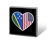 I Love America And The Solomon Islands Funny Lapel Tie Pin Buttons Brooch Badge Pin Clothes Hat Accessories for Men Women