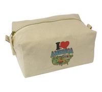 'I Love America' Canvas Wash Bag/Makeup Case (CS00044821)