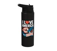 I Love America Eagle Pride Stainless Steel Insulated Water Bottle