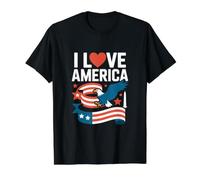 I Love America Eagle Pride Value Graphic T-Shirt, Men, Black, M