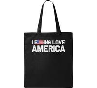 I Love America Natural Ecological Cotton Tote Bag Black