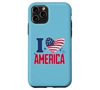 I Love America Proud Patriot American USA Heart 4th of July Case for iPhone 11 Pro