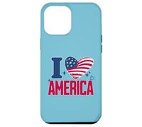 I Love America Proud Patriot American USA Heart 4th of July Case for iPhone 12 Pro Max