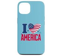 I Love America Proud Patriot American USA Heart 4th of July Case for iPhone 13
