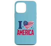 I Love America Proud Patriot American USA Heart 4th of July Case for iPhone 13 Pro Max