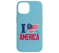 I Love America Proud Patriot American USA Heart 4th of July Case for iPhone 14
