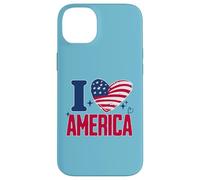 I Love America Proud Patriot American USA Heart 4th of July Case for iPhone 14 Plus