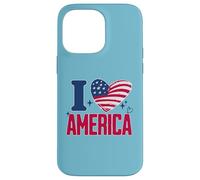 I Love America Proud Patriot American USA Heart 4th of July Case for iPhone 14 Pro Max