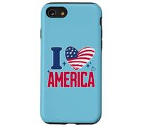 I Love America Proud Patriot American USA Heart 4th of July Case for iPhone SE (2020) / 7 / 8