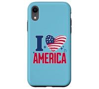 I Love America Proud Patriot American USA Heart 4th of July Case for iPhone XR