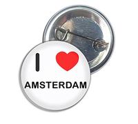I Love Amsterdam - 25mm Button Badge
